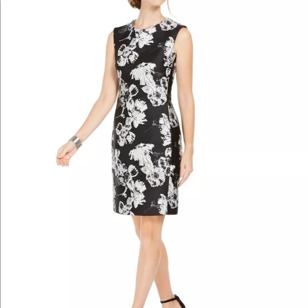 N Natori Women's Embroidered Zippered Printed Party Dress Black Size 6